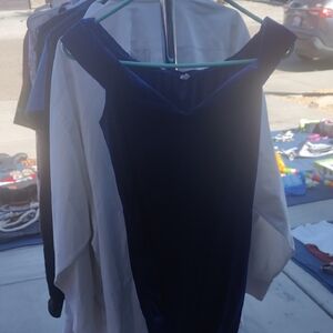 Elegant Navy Blue Off-Shoulder Dress